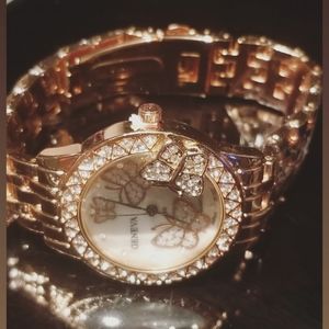 🦋Geneva rose gold butterfly watch
